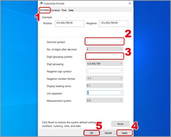 TOP 1 Cách Đổi Dấu Phẩy Thành Dấu Chấm Trong Excel 6 Cách đổi dấu phẩy thành dấu chấm trong Excel Win 10