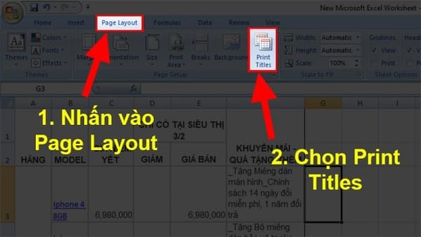 Cách Lặp Lại Tiêu Đề Trong Excel Thao Tác Nhanh 10 Hướng dẫn cách lặp lại tiêu đề trong Excel 2007