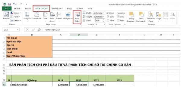 Cách Lặp Lại Tiêu Đề Trong Excel Thao Tác Nhanh 1 Cách lặp lại tiêu đề trong Excel 2010