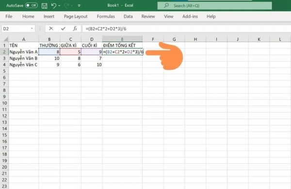 Cách Tính Điểm Trung Bình Trong Excel ĐƠN GIẢN NHẤT 6 Cách tính điểm trung bình hệ số 2 trong Excel