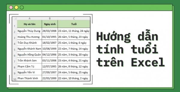 Cách Tính Tuổi Trong Excel