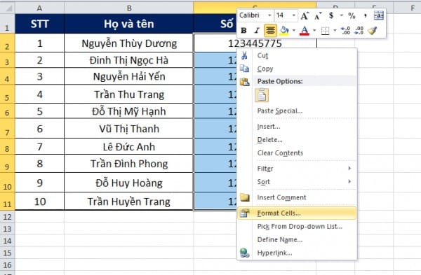 Cách Viết Số 0 Trong Excel Cực Kỳ Đơn Giản - Dễ Hiểu 1 Cách viết số 0 trong Excel tùy chọn định dạng số