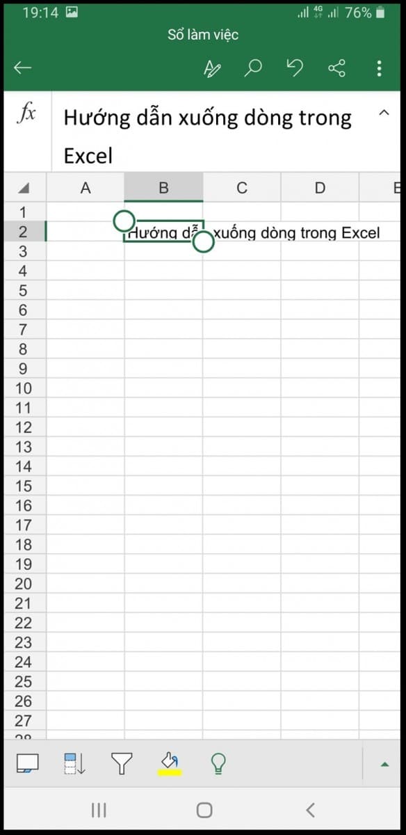 Hướng Dẫn Cách Xuống Dòng Trong Excel Dễ Nhất 12 Hướng dẫn cách xuống dòng trong 1 ô Excel trên điện thoại