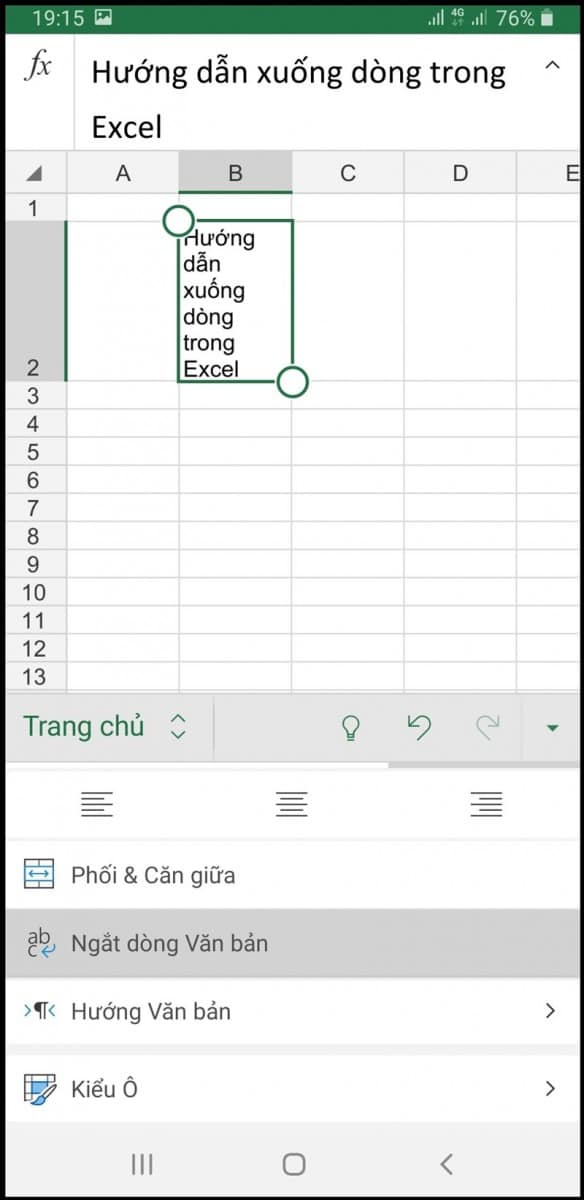Hướng Dẫn Cách Xuống Dòng Trong Excel Dễ Nhất 15 Hướng dẫn cách xuống dòng trong 1 ô Excel trên điện thoại