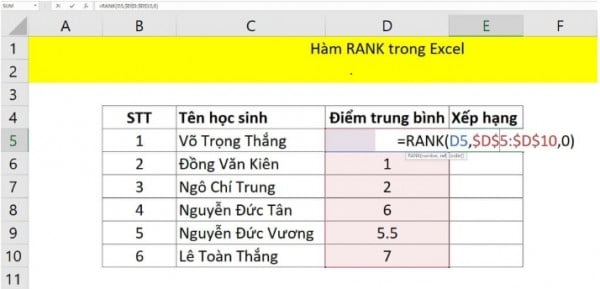 Hướng Dẫn Cách Sắp Xếp Thứ Tự Trong Excel Chi Tiết 5 Hàm sắp xếp thứ tự có điều kiện
