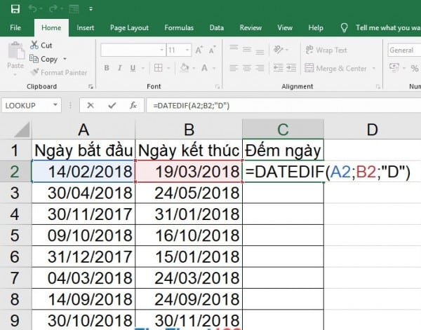 Hướng Dẫn Cách Tính Số Ngày Trong Excel Nhanh Nhất 1 Cách tính số ngày từ ngày đến ngày trong Excel