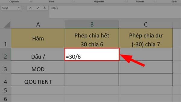 Cách Sử Dụng Hàm Chia Trong Excel Đơn Giản Nhất 2 Hướng dẫn cách sử dụng hàm chia trong Excel