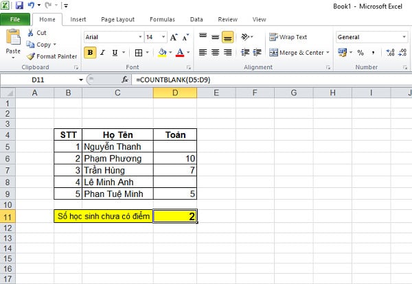Cách Sử Dụng Hàm COUNTBLANK Trong Excel Kèm Ví Dụ Cụ Thể 3 Ví dụ hàm Countblank trong Excel