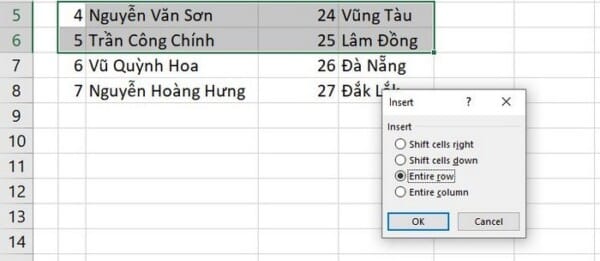 Cách Thêm Dòng Trong Excel Chỉ Với "2 Phút" Click Chuột
