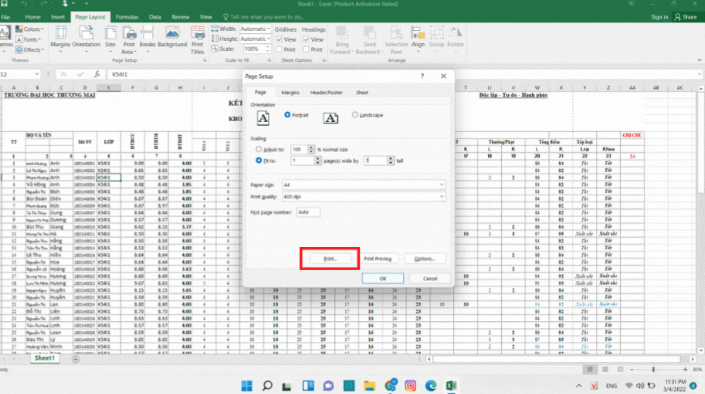 4 Cách In Excel Vừa Trang Giấy A4 "Đơn Giản" Nhất 7 4 Cách In Excel Vừa Trang Giấy A4 "Đơn Giản" Nhất