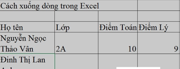 6 Cách Xuống Hàng Trong Excel "SIÊU" Đơn Giản 4 6 Cách Xuống Hàng Trong Excel "SIÊU" Đơn Giản