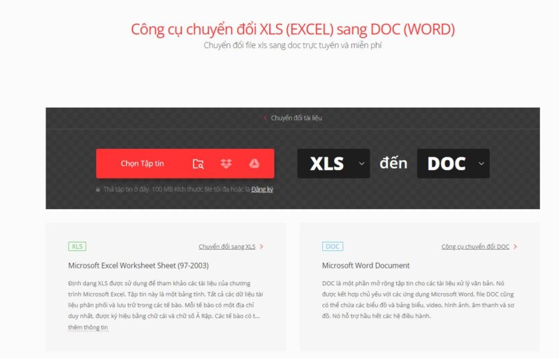 Cách Chuyển File Excel Sang Word Chỉ Vài Thao Tác Đơn Giản 1 Cách chuyển file Excel sang Word bằng phần mềm Online