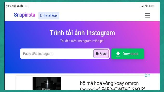 Dùng Web Snap Insa Để Tải Ảnh Instagram