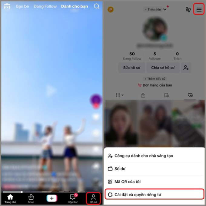 Hướng dẫn truy cập chế độ quản lý tài khoản TikTok