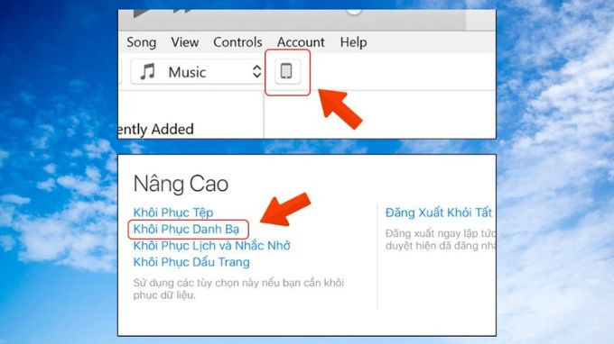 Khôi phục danh bạ iPhone bằng iCloud