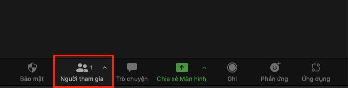 Mở Zoom trên máy tính, sau khi tạo lớp học, họp online trên Zoom, chọn Người tham gia
