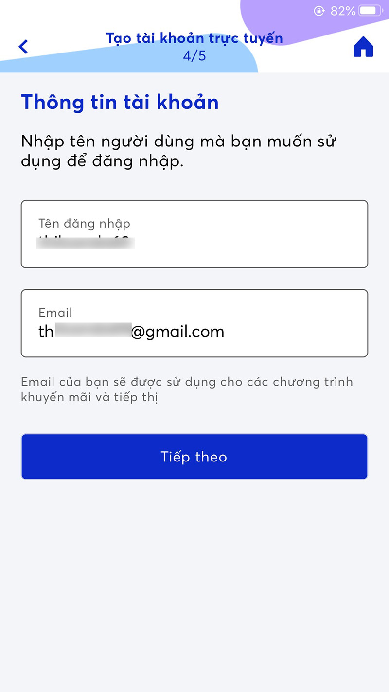 Nhập tên người dùng