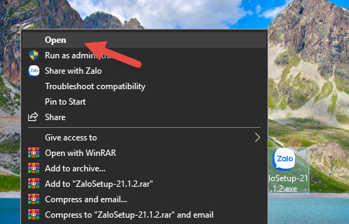 Cài đặt ứng dụng Zalo