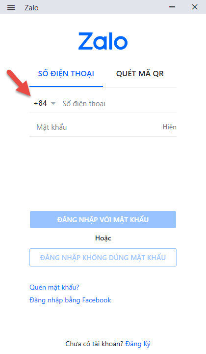 Đăng nhập vào Zalo