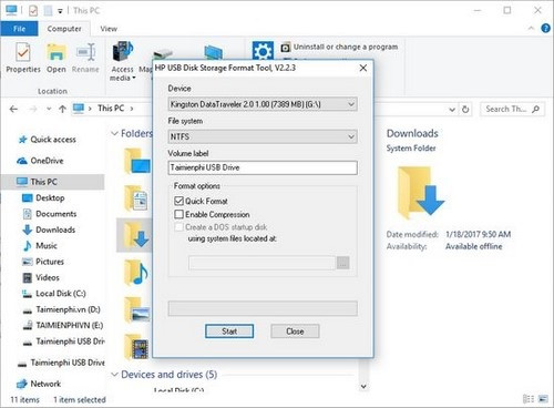 Format USB bằng HP USB Disk Storage Format Tool