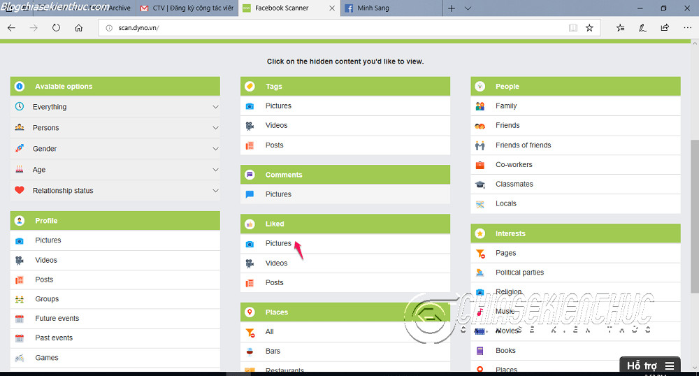 Hình ảnh các bài viết người yêu đã thích