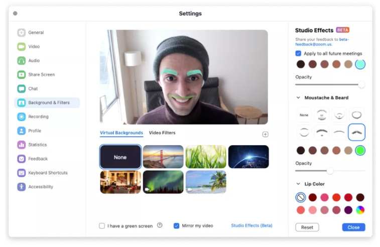 Khám Phá Studio Effects Trên Zoom