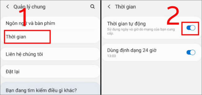 Kiểm tra cài đặt ngày và giờ thiết bị