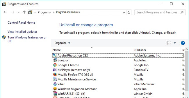 Kiểm tra trong Control Panel và gỡ một trong hai bộ gõ đi