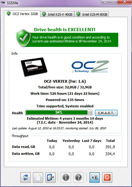 SSD Life - Phần mềm kiểm tra ổ đĩa SSD