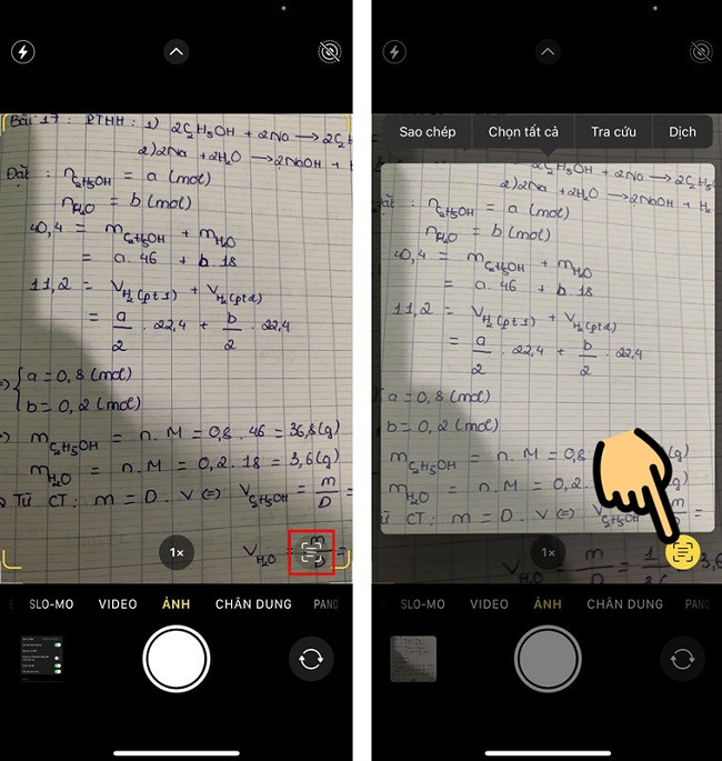 Sử dụng Live Text để nhận diện