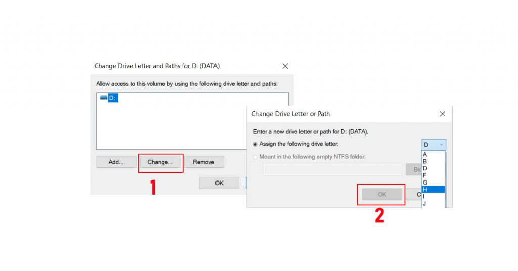 Thực hiện thay đổi tên ổ cứng