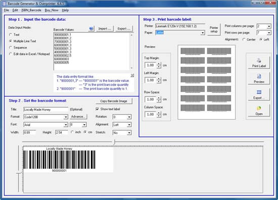 Barcode Generator &amp; Overprinter