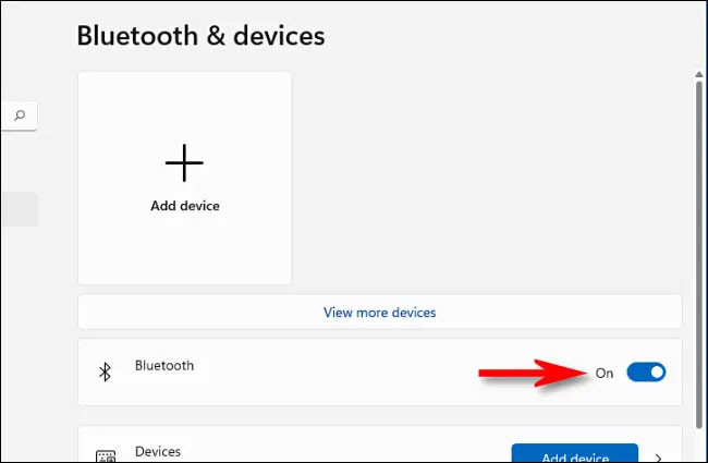 Bật “Bluetooth”