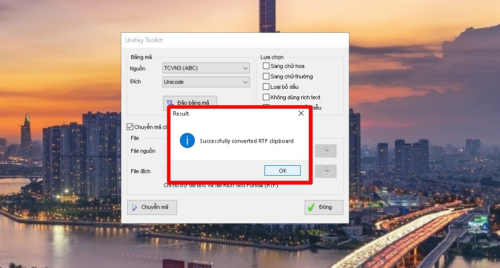 Bước 5: Thông báo thành công