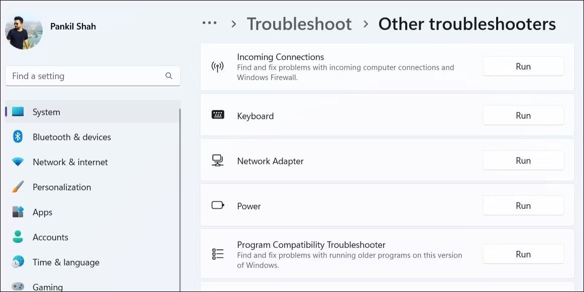 Chạy Troubleshooter cho Network Adapter