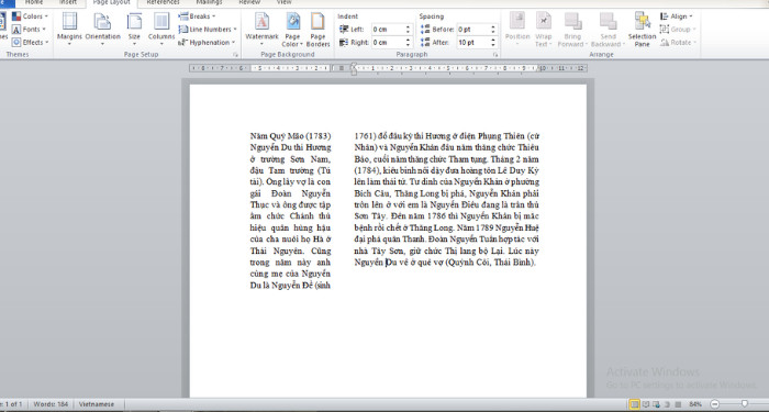 Chia cột không đều