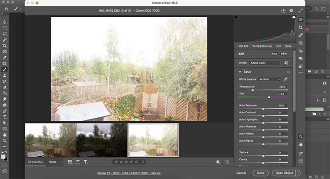 Cách tạo ảnh HDR trong Photoshop bằng Camera RAW 4 Chỉnh sửa trước ảnh