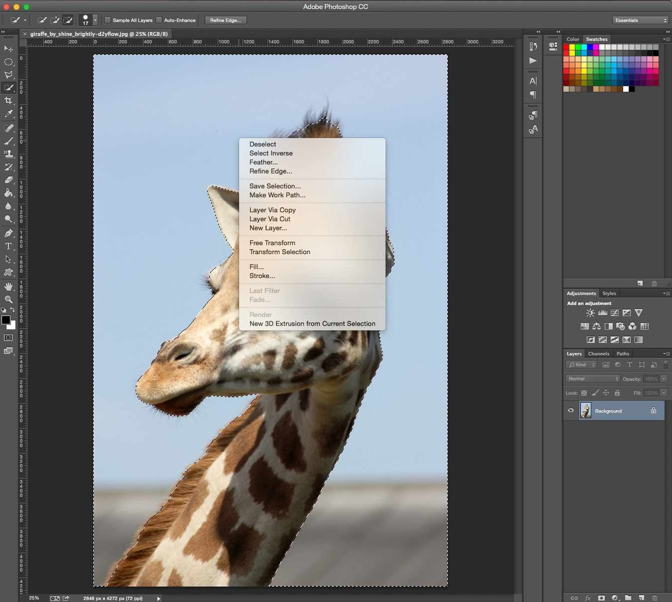 Chọn công cụ Select Inverse