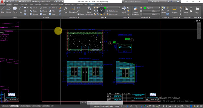 Chọn vùng làm việc trong AutoCAD