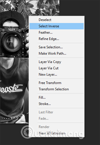 Chọn vùng ngoài hình elip