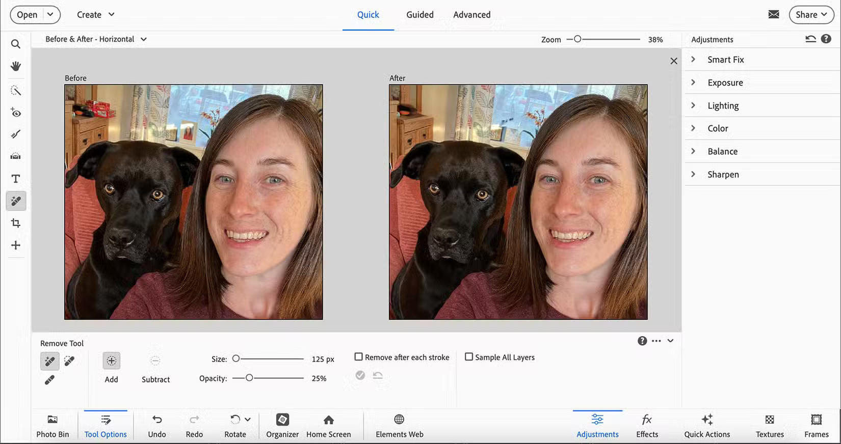 Công cụ xóa đối tượng Adobe Photoshop Elements