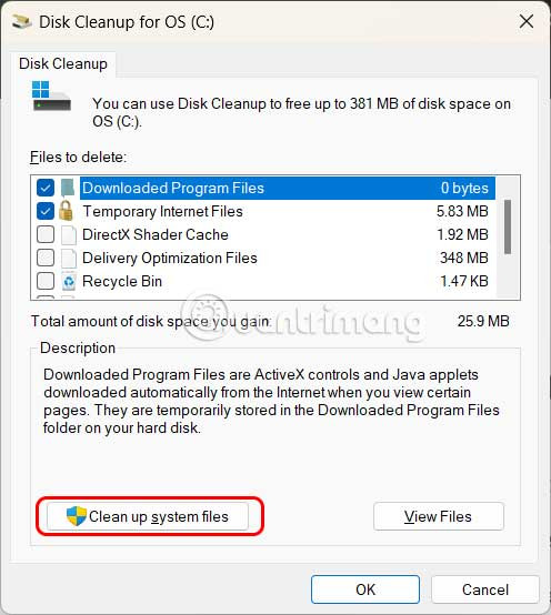 Dọn dẹp tệp hệ thống Windows 11