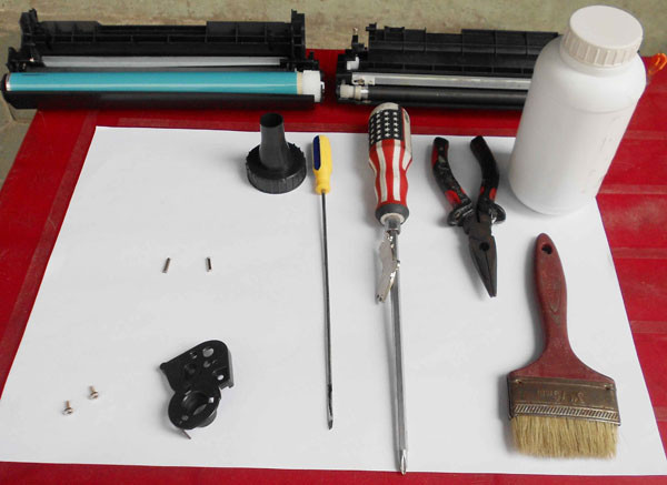 Dụng cụ cần thiết để đổ mực