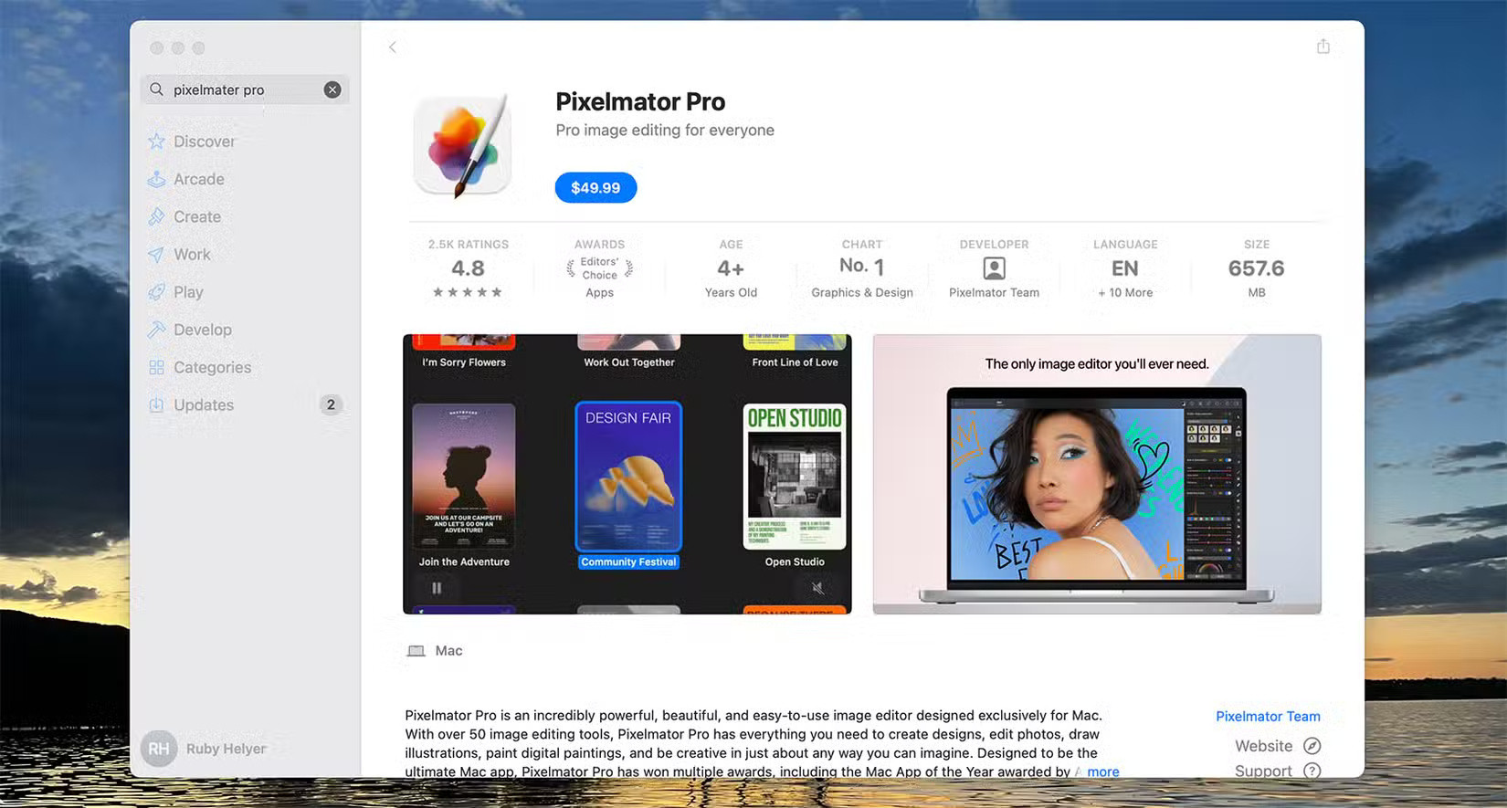 Giá Pixelmator Pro trên App Store