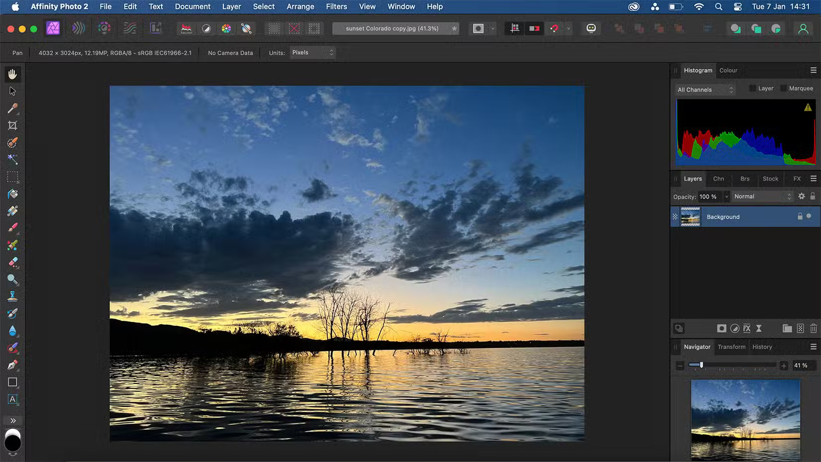 Giao diện Affinity Photo