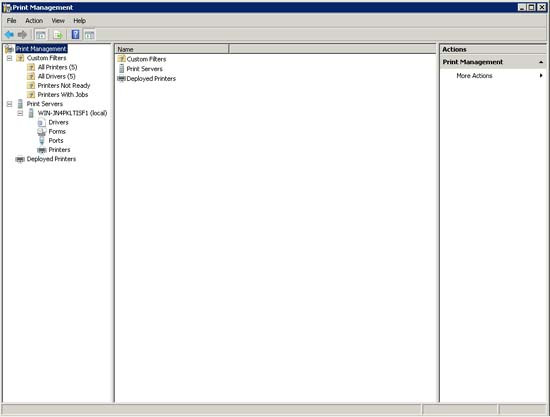 Giao diện Print Management