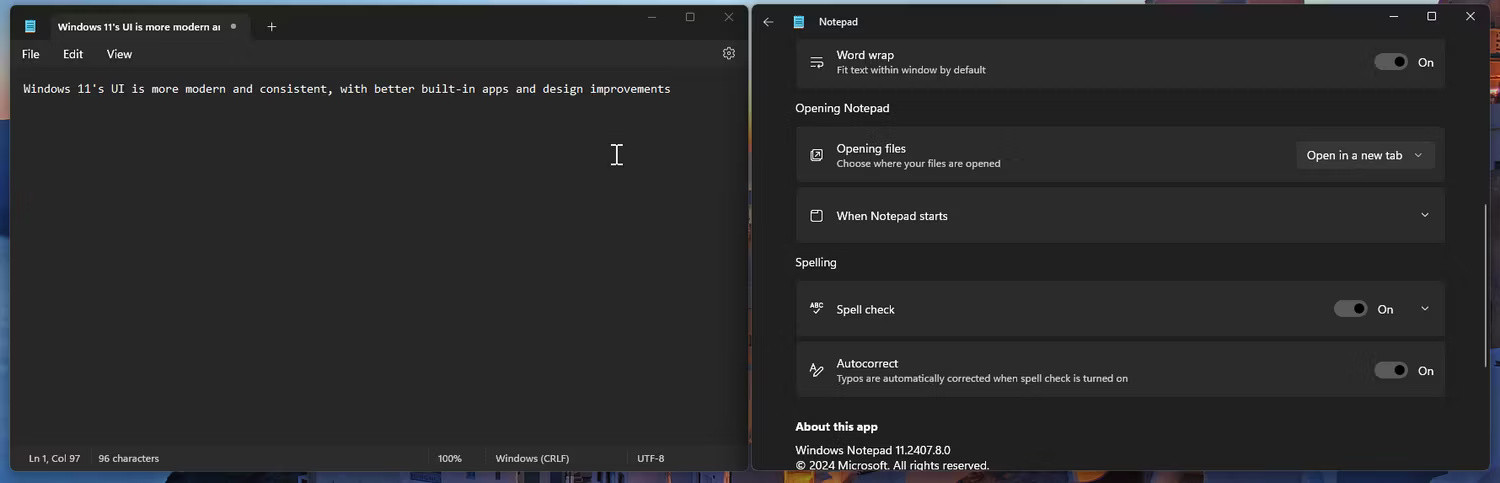Giao diện ứng dụng Notepad