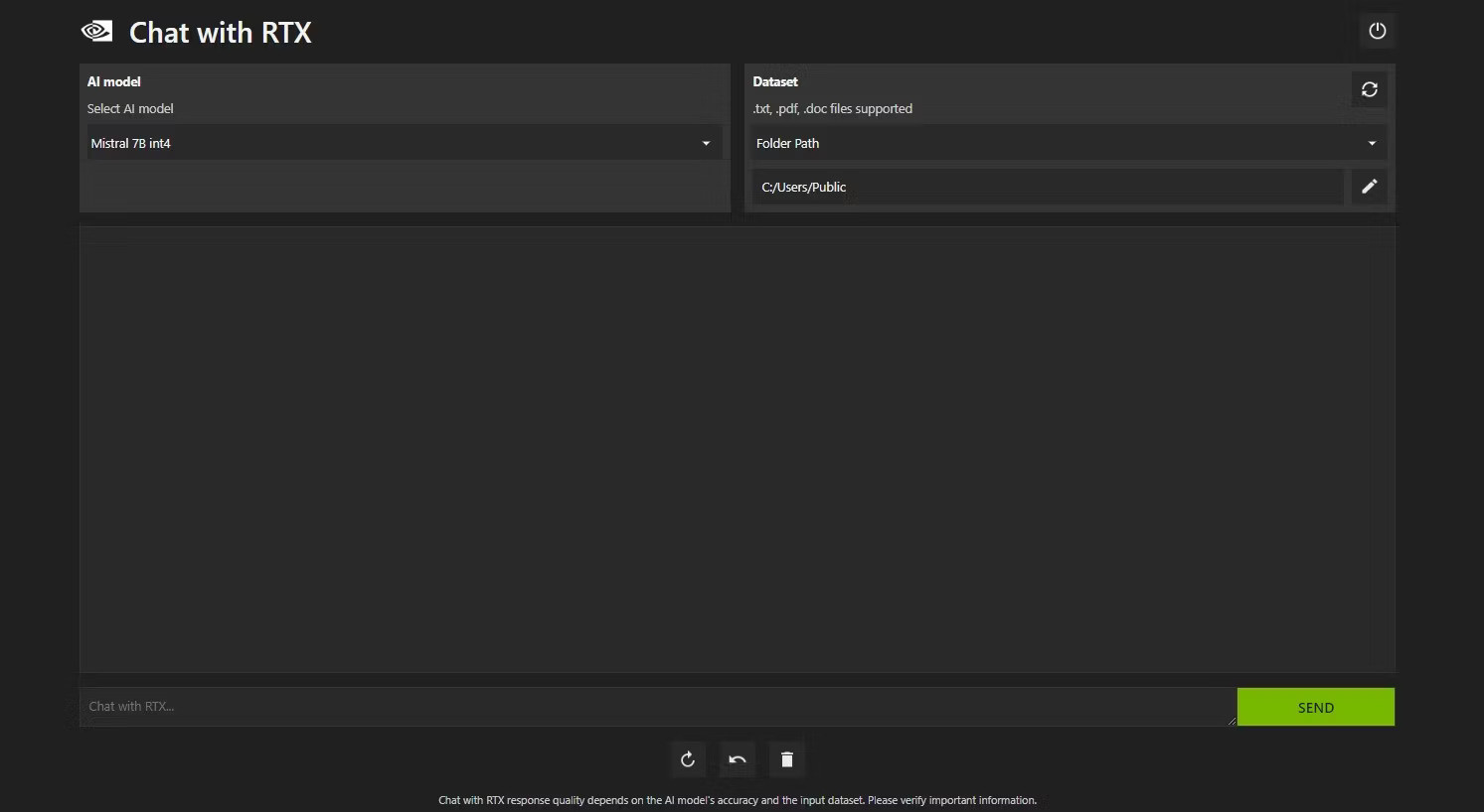 Giao diện web Chat with RTX