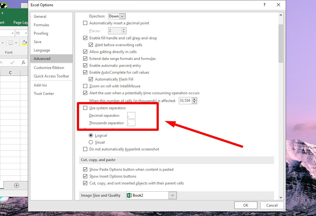 Hướng dẫn cách đổi dấu phẩy thành dấu chấm trong Excel bước 4