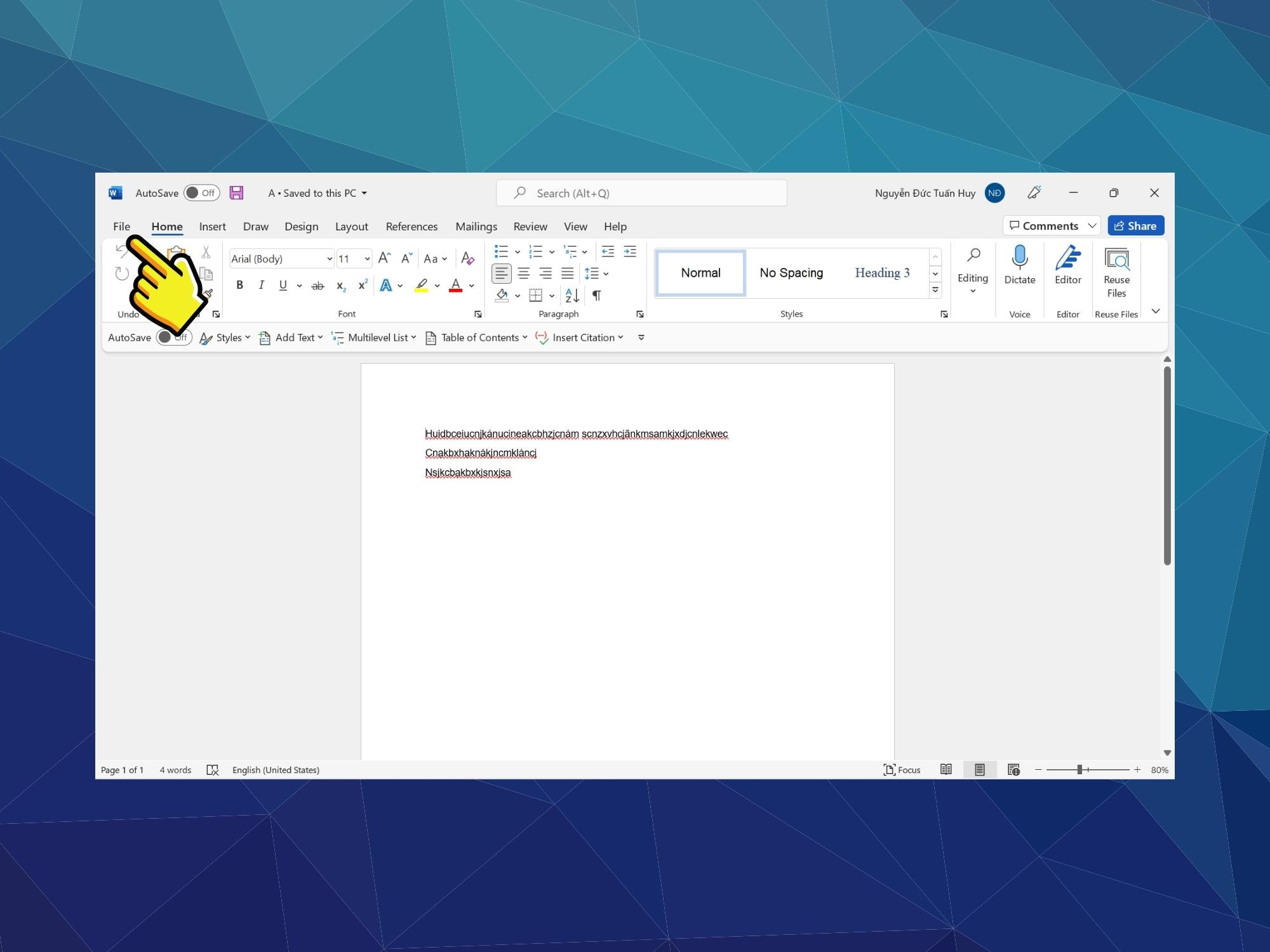 Khôi phục file Word bị lưu đè - Bước 1